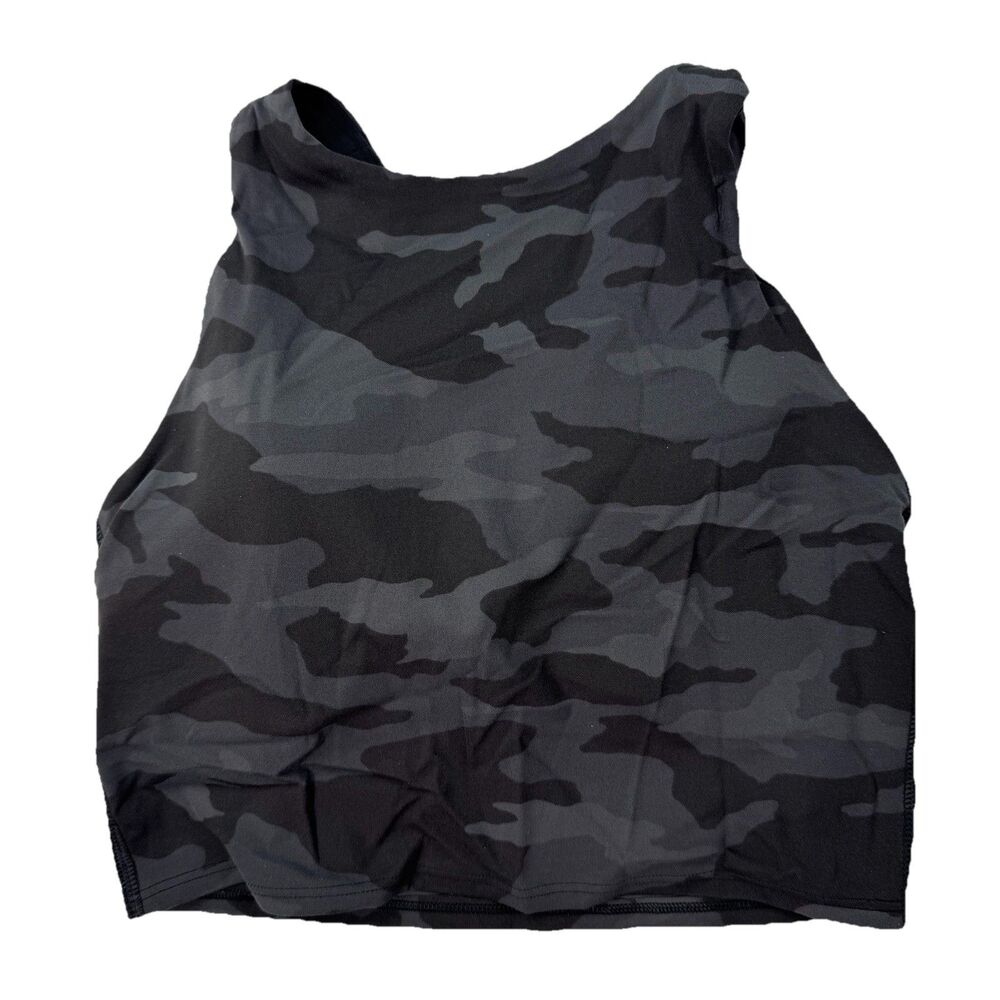 Athleta Womens Conscious Crop Black & Gray Camo Printed Sports Bra D-DD+ XS